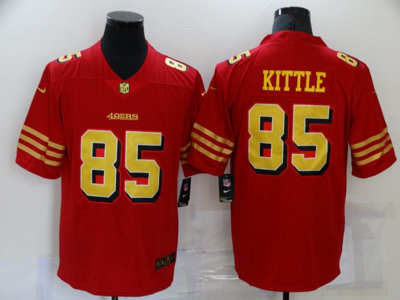 Men San Francisco 49ers 85 Kittle Red Gold Nike Vapor Untouchable Limited 2021 NFL Jersey